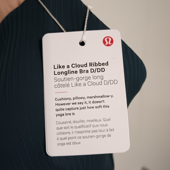 lululemon Like a Cloud Ribbed Longline Bra D/DD size 6 - Picture 3 of 3